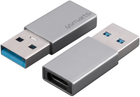 Adapter 4smarts USB Type-A 3.0 - USB Type-C 2pcs. Silver (4252011904471)