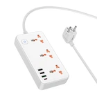 Удлинитель сетевой HOCO AC8A Storm 3-position socket 3USB 1Type-C 30вт белый