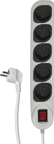 Мережевий фільтр з вимикачем DPM 5 розеток 3 м White-Grey (5906881190791)