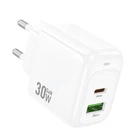 Мережевий зарядний пристрій Hoco CS55A 30W / 3A USB+Type-C із швидкою зарядкою White
