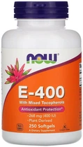Вітамін Е з токоферолами Now Foods E-400 250 гелевих капсул в упаковці (ARE-573986)