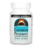 Хром піколінат, Chromium Picolinate, Source Naturals, 200 мкг, 240 таб. (SNS-00108)