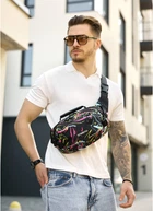 Сумка через плече бананка Sambag Flex Pro, поліестер, водовідштовхувальний, 30*17*15 см, принт "ABSTRACT"