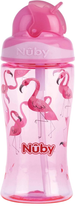 Bidon dla dzieci Nuby Flip-it z rurką Różowy 360 ml (5414959049792)