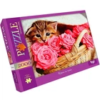 Пазлы классические Danko Toys C2000-01-05 P, Котик в розах, 60х94 см (C2000-01-05-RT)