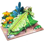 Дерев'яні 3D пазли для дітей Bambi 68038W L, Phylliidae, 58 деталей (68038W-RT)