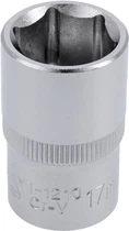 Головка торцева 1/2" 17мм L=38мм, 6гр, CrV, YT-1210, Yato