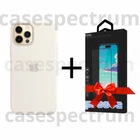 Чохол силіконовий OEM Silicone Case with MagSafe для Apple iPhone 12 Pro Max White + Подарунок Захисне скло Pixel для Apple iPhone