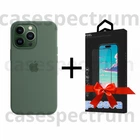Чохол силіконовий OEM Silicone Case with MagSafe для Apple iPhone 13 Pro Max Eucalyptus + Подарунок Захисне скло Pixel для Apple iPhone