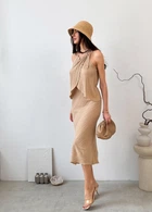 Женская юбка миди ART KNIT Loren бежевая, XL 039595