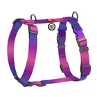 Шлейка для собак анатомическая H-образная WAUDOG Nylon Recycled фиолетовый градиент, L (лента 25 мм; шея 50–90 см; грудь 65–95 см), QR-паспорт, арт. 52889