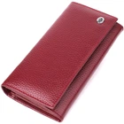 Практичный вертикальный кошелек из натуральной кожи ST Leather Wallet 23085 Бордовый