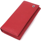 Яркий вертикальный кошелек из натуральной кожи ST Leather Wallet 23087 Красный