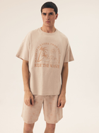 Piżama męska z szortami i krótkim rękawem letnia bawełniana Henderson Sand 42604-02X L Beżowa (5903972509166)