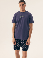 Piżama męska z szortami i krótkim rękawem letnia bawełniana Henderson Sake 42606-95X 2XL Granatowa (5903972538449)