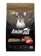 Полнорационный сухой корм AnimAll для взрослых собак малых пород со свежей индейкой и ягненком