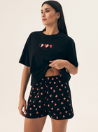 Piżama damska z szortami i krótkim rękawem letnia bawełniana Henderson Necesito 42649-99X 2XL Czarna (5903972377482)