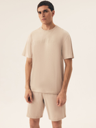 Piżama męska z szortami i krótkim rękawem letnia bawełniana Henderson Olive 42795-02X 2XL Beżowa (5903972510902)