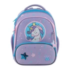 Рюкзак школьный каркасный ортопедический для первоклассника GoPack Education Fairytale Unicorn, для девочек, фиолетовый (GO25-597M-3)