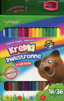 Kredki szkolne St. Majewski trójkątne dwustronne 18 sztuk 36 kolorów (5903235004957)
