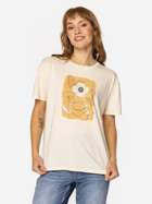 T-shirt damski z nadrukiem bawełniany Lee Cooper Flowers7-1145 L Jasnożółty (5905991729099)