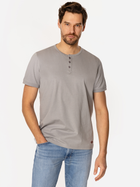 Футболка бавовняна довга чоловіча Lee Cooper Henley-1160 L Сіра (5905991736561)