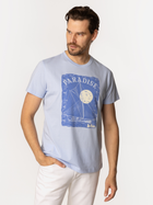 Футболка бавовняна довга чоловіча Lee Cooper Paradise-1160 2XL Блакитна (5905991727774)