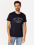 Футболка бавовняна довга чоловіча Lee Cooper Slog1-1160 2XL Темно-синя (5905991735649)