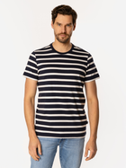 Футболка бавовняна довга чоловіча Lee Cooper Stripes3-4180 2XL Темно-синя (5905991727569)