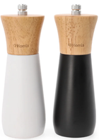 Zestaw młynków do soli i pieprzu Homla Basic Rubby 16 cm 2 szt Czarny / Biały (5902869983522)