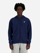 Bluza męska rozpinana streetwear z kapturem New Balance Stacked Logo MJ41501 XL Granatowa (197375352572)