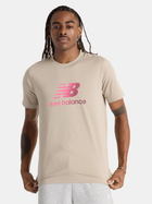 T-shirt męski bawełniany New Balance Sport Essentials Gradient Logo MT51503 XL Beżowy (197967257162)