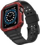 Pasek z etui Hurtel Protect Strap Band do Apple Watch 38/40/41 mm Black/Red (9145576231517)