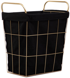 Kosz na bieliznę Homla Lorrey 42 x 27 x 49 cm Złoto-czarny (5904183870175)