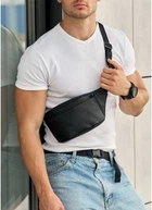 Мужская сумка бананка на пояс из экокожи SAMBAG Черная (834031512)