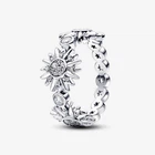 Серебряное кольцо Pandora Тройное сияющее солнце 192846C01 48