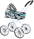 Wózek dla lalek LEAN Toys duże koła składany Zebra turkusowy 17739 (5905991005896)