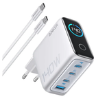 Сетевое зарядне пристрій Anker Laptop GaN Charger 140W, 3xUSB-C PD3.1 & 1xUSB-A w Display and Cable Silver (7121461)