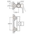 Смеситель для душа душевой для ванной комнаты HK Ø35 AQUATICA HK-1D130C (9732300) (OPT-7471)