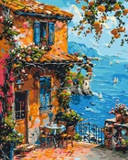 Картина по номерам Пейзаж. Дом на берегу 40*50 см Оригами LW 3482