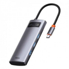 Мультипортовий адаптер Baseus Metal Gleam Series 5-in-1 Multifunctional Type-C HUB Gray (WKWG020013)