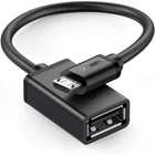 Кабель UGREEN US133 MicroUSB Male to USB-A Female Cable with OTG Nickel Plating15cm(Black) (10396