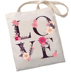 Екошопер Bookopt ВК4072 LOVE (квіти), бежевий