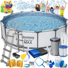Basen stelażowy Bestway Steel Pro Max 427 x 122 cm 19 w 1 z maszynką do baniek 5612X (5903890614874)