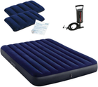 Materac dmuchany Intex 203 x 152 x 25 cm z pompką tłokową 64765 (6941057412474)