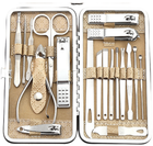Zestaw do manicure i pedicure LEAN Toys w etui beżowy 20 el (5905991035466)
