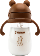 Пляшка з соломинкою Kidnort Bringebaer 6+ міс коричнева 300 мл (5902983634058)