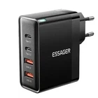 Зарядний пристрій Essager Grace 100W GaN 4 Ports Travel Charger 2 Type-C + 2 Type-A Black (ECT2CA-QYB01-Z)