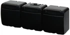 Розетка потрійна IP54 з з/к ETI RHE-3s-BL Чорна з кришкою 4668095 (зовнішня)