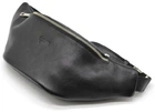 Кожаная поясная сумка TARWA черная 36×14×8 см бананка унисекс с фастексом 56210